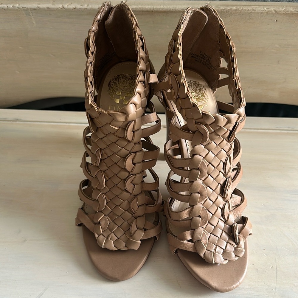 Vince  Camuto-Alaizah Woven Cone-Heel Sandal NWOT